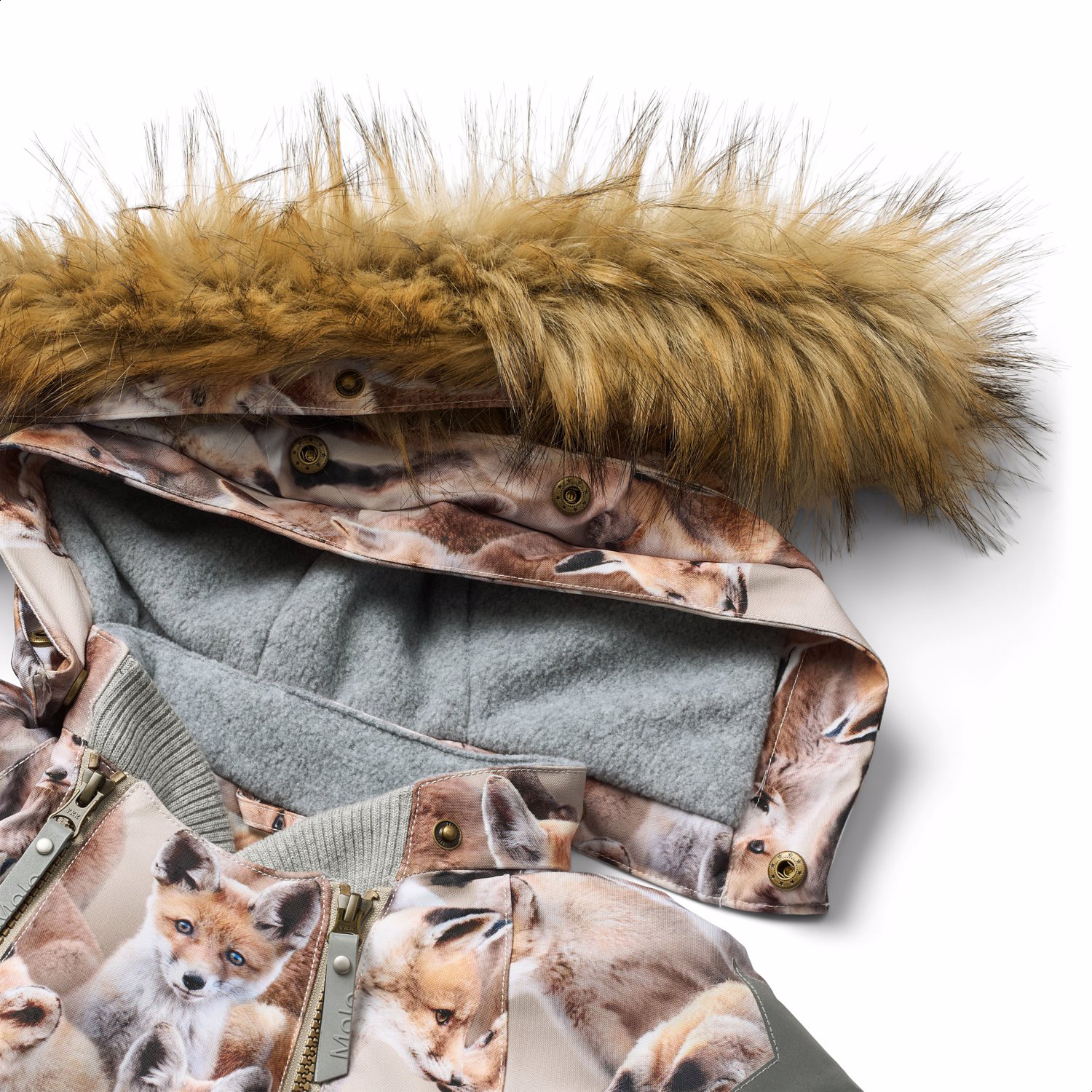 Hopla Fur - Playing Foxes - Wind and waterproof winter jacket for