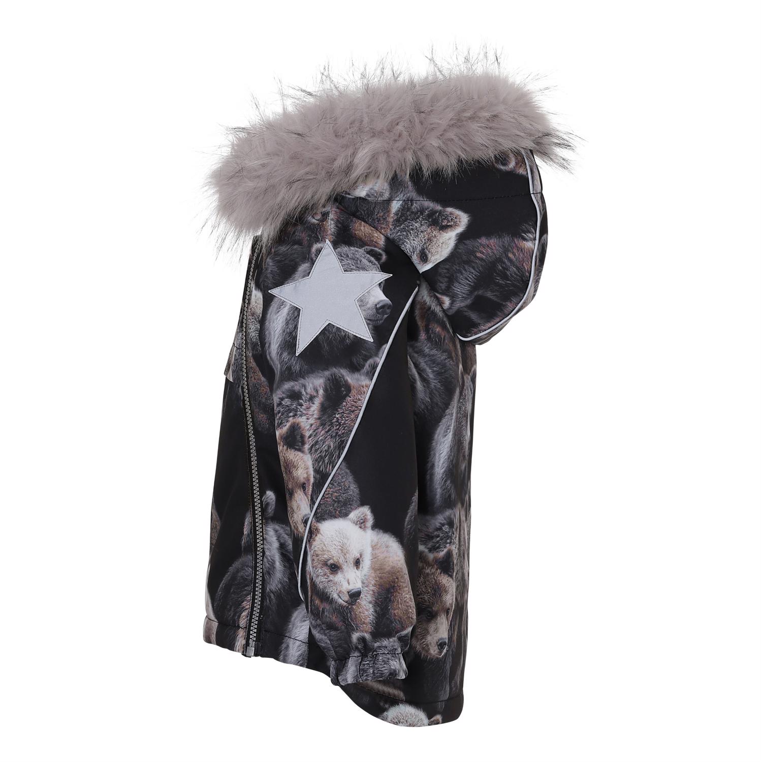 Hopla Fur - Teddy - Winter jacket with fur and bear print - Molo