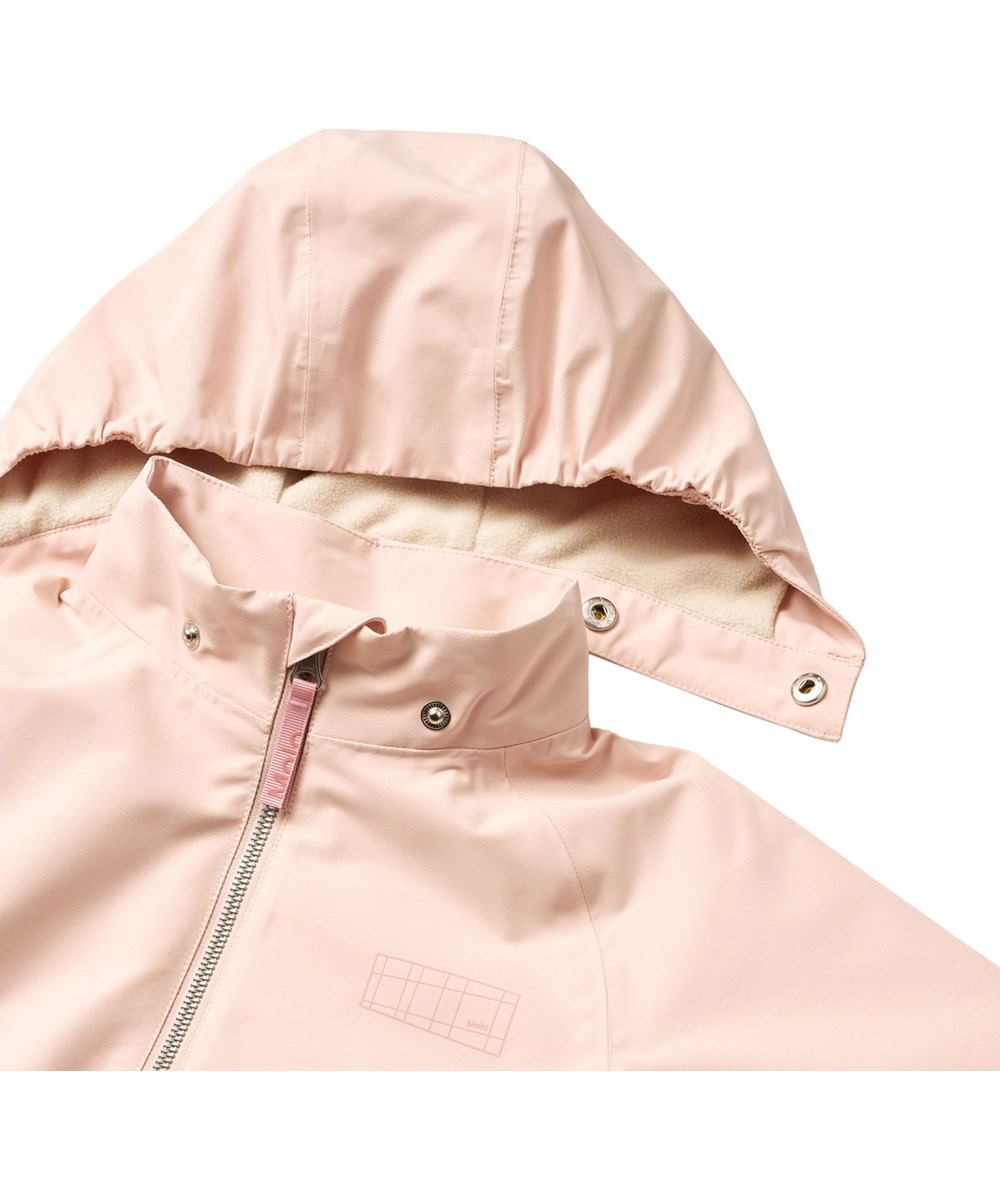 Hoplas - Petal Blush - Wind- and waterproof light pink jacket for children made from recycled polyester.