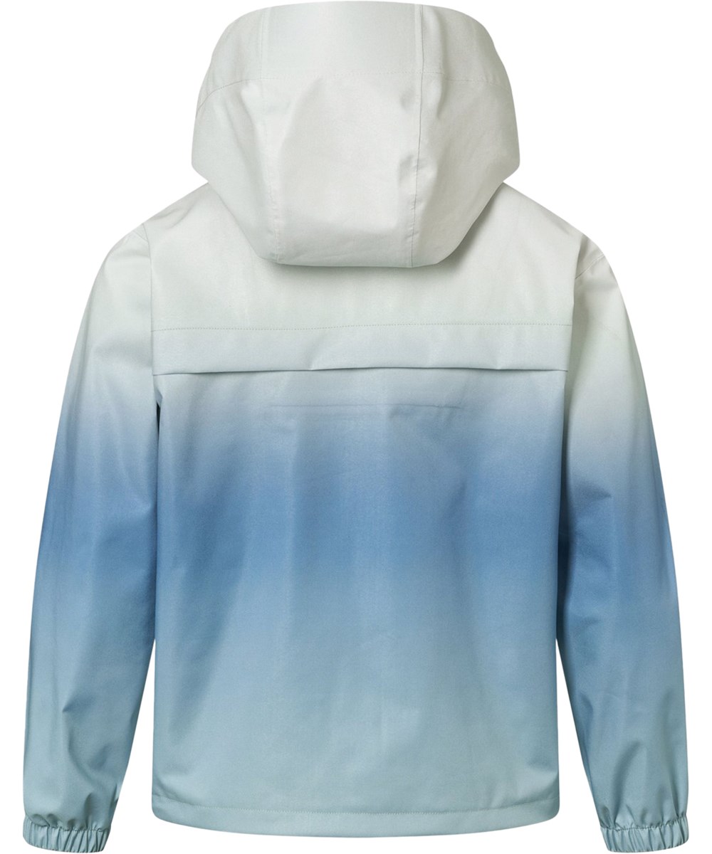 Horizon - Faded Tide - Blue wind- and waterproof jacket for children with hood and laminated interior made from recycled polyester.