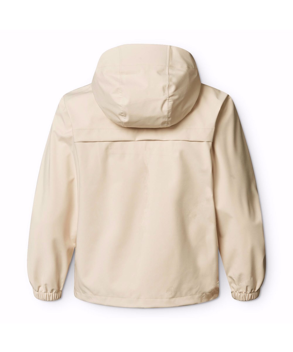 Horizon - Brazilian Sand - Beige wind- and waterproof jacket for children in recycled polyester with a hood.