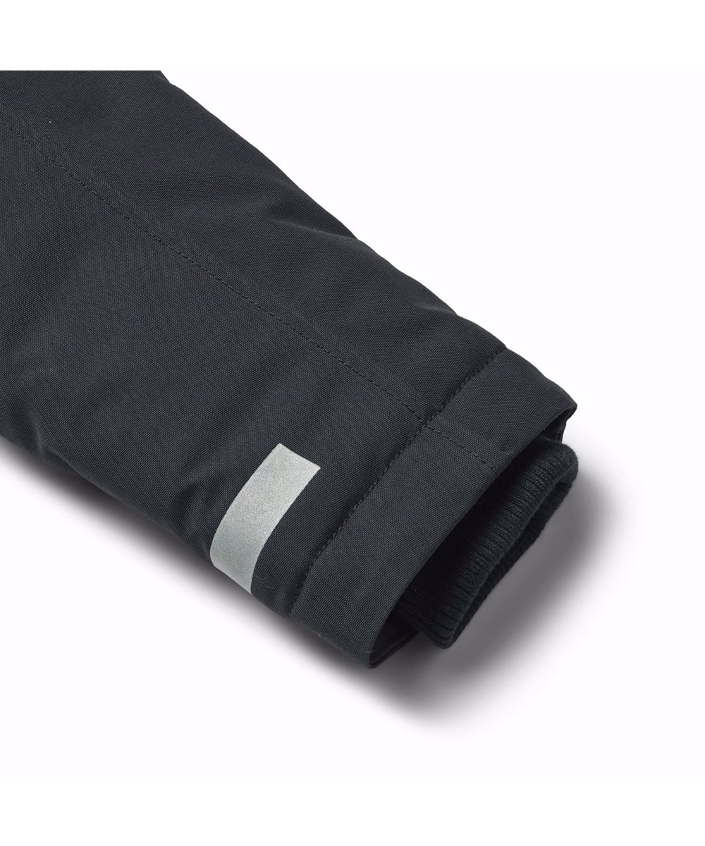 Peace - Black - Black wind- and waterproof winter jacket for children in recycled polyester.