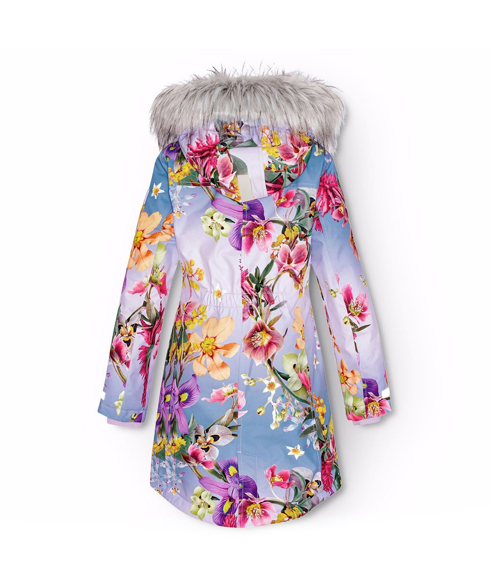Peace - Gradient Bloom - Wind- and waterproof winter jacket for children in recycled polyester with flower print.