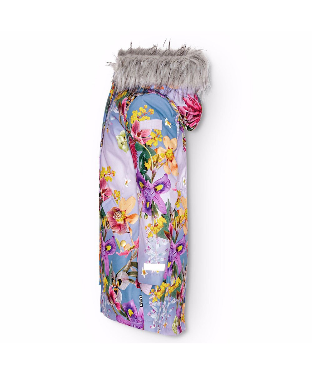 Peace - Gradient Bloom - Wind- and waterproof winter jacket for children in recycled polyester with flower print.