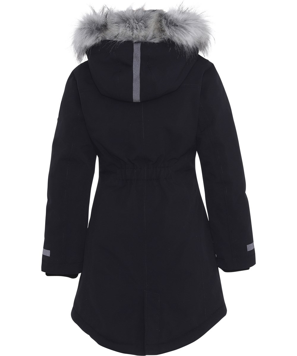 Peace - Black - Black parka winter jacket with fur 