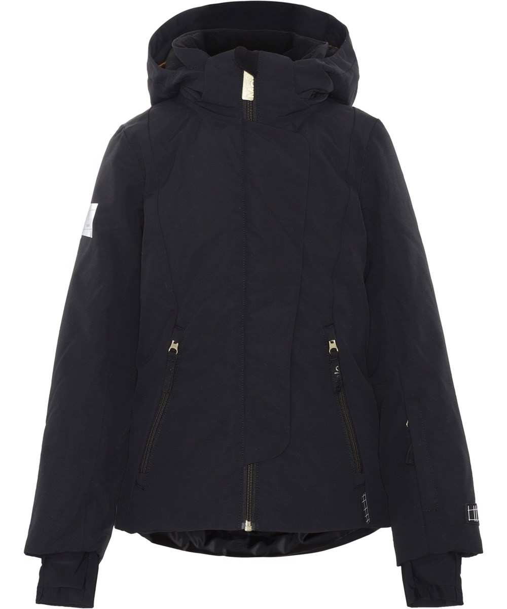 Pearson - Black - Black waterproof and recycled ski jacket