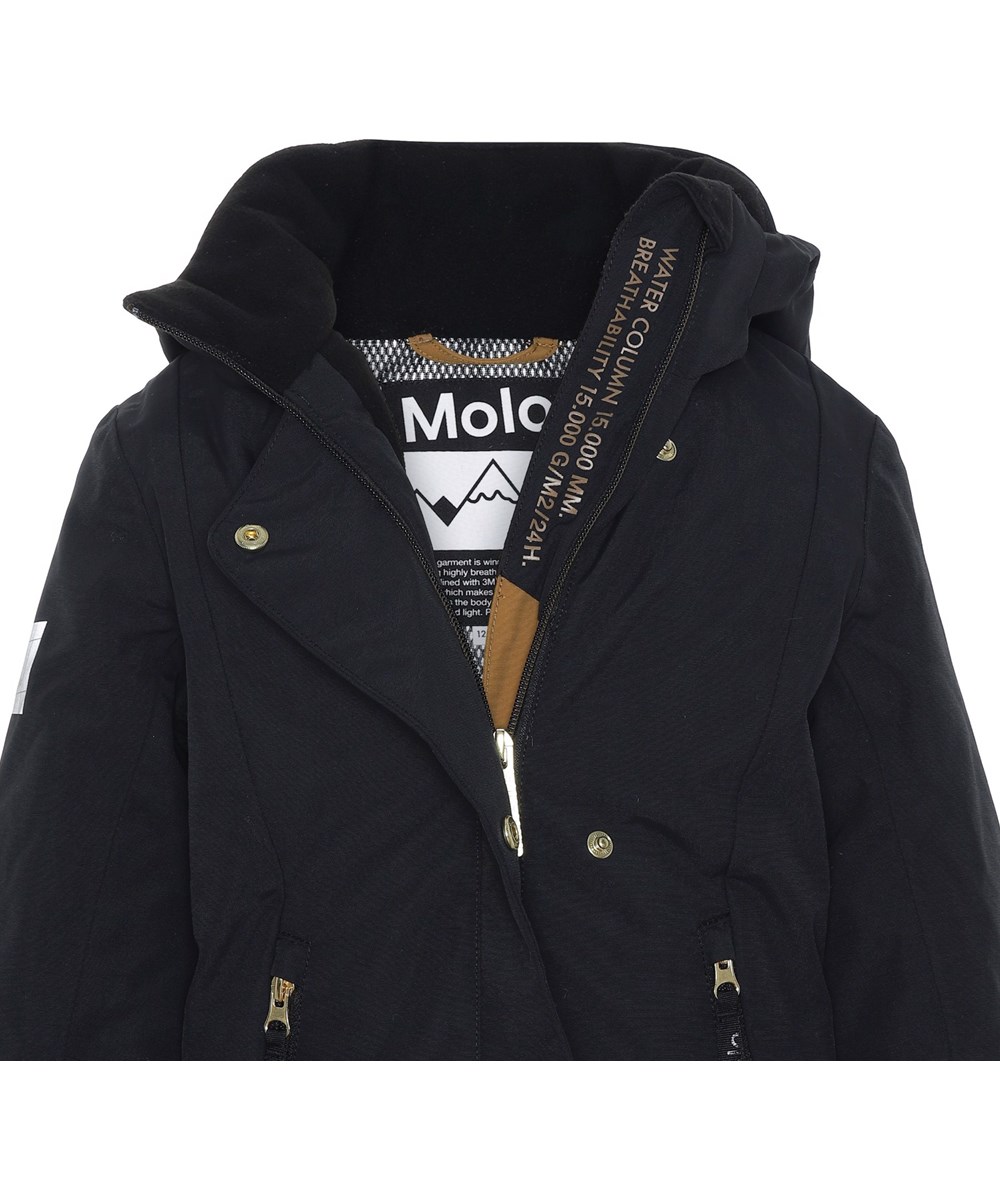 Pearson - Black - Black waterproof and recycled ski jacket