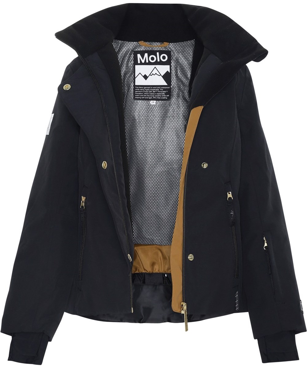 Pearson - Black - Black waterproof and recycled ski jacket