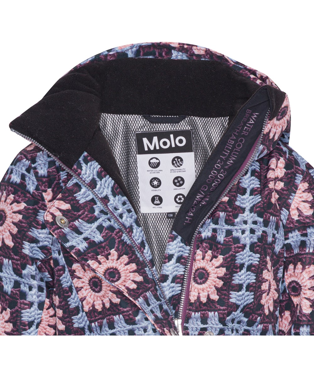 Pearson - Crochet - Recycled ski jacket with crochet print