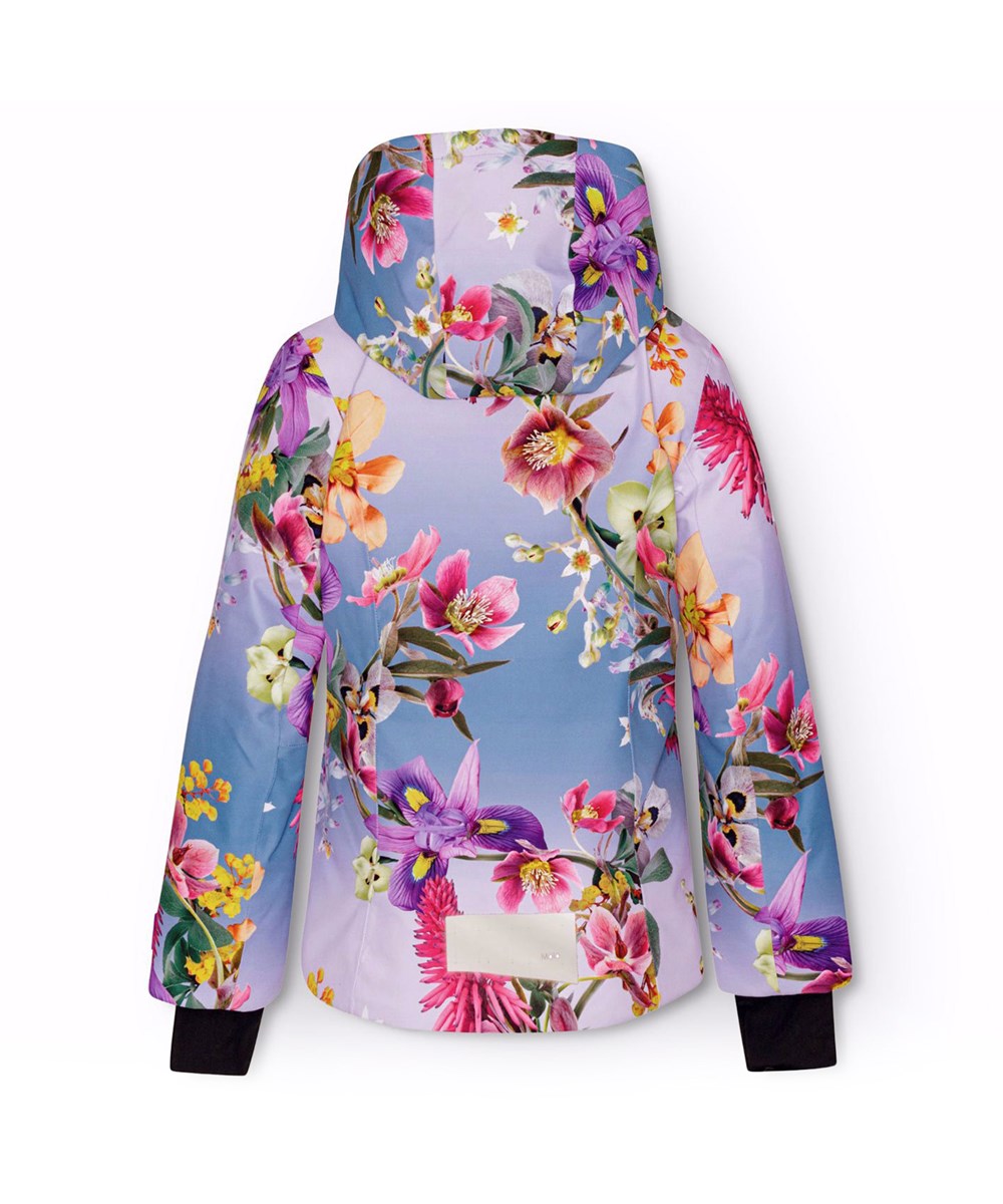 Pearson - Gradient Bloom - Wind- and waterproof ski jacket for children in recycled polyester with floral print.