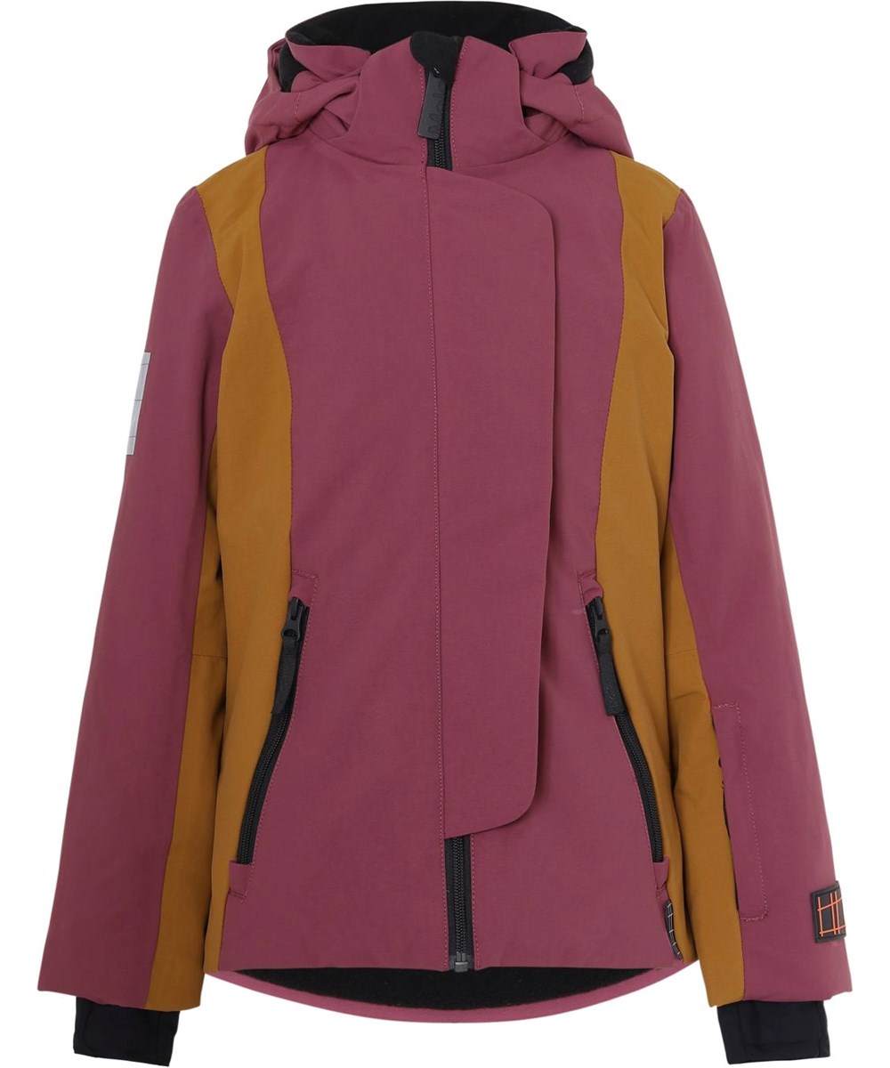 Pearson Recycle - Block Maroon - Recycled bordeaux ski jacket