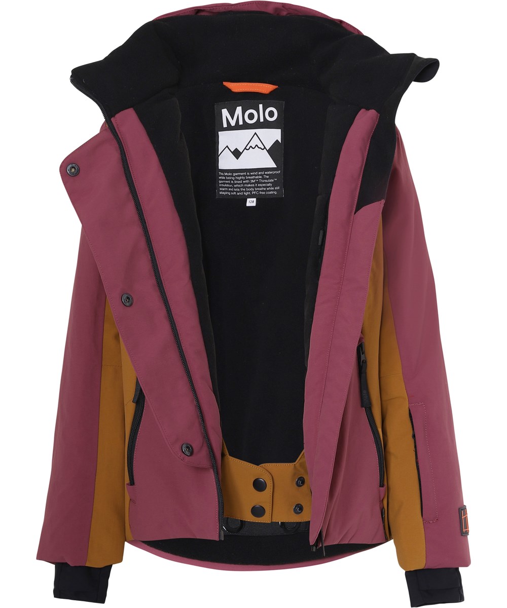 Pearson Recycle - Block Maroon - Recycled bordeaux ski jacket