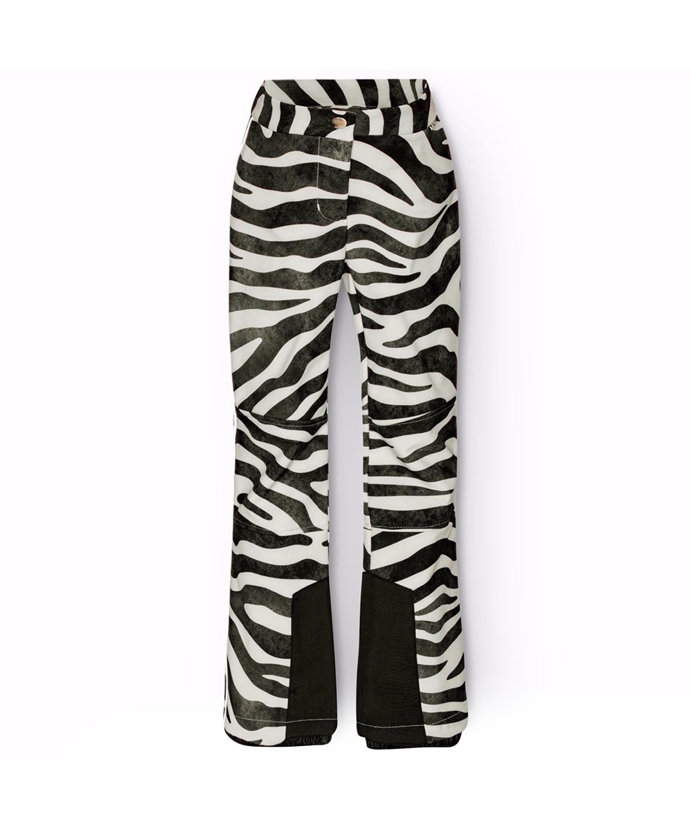 Harlie - Zebra - Zebra-striped, water-repellent softshell-trousers for children in recycled polyester.