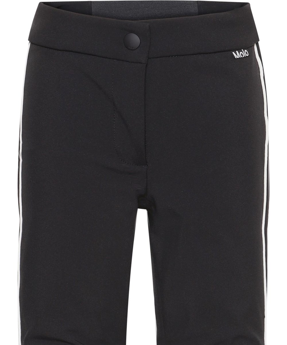 Harlie - Black - Recycled black ski trousers with flare