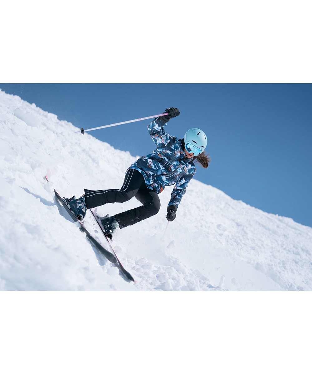 Harlie - Black - Recycled black ski trousers with flare