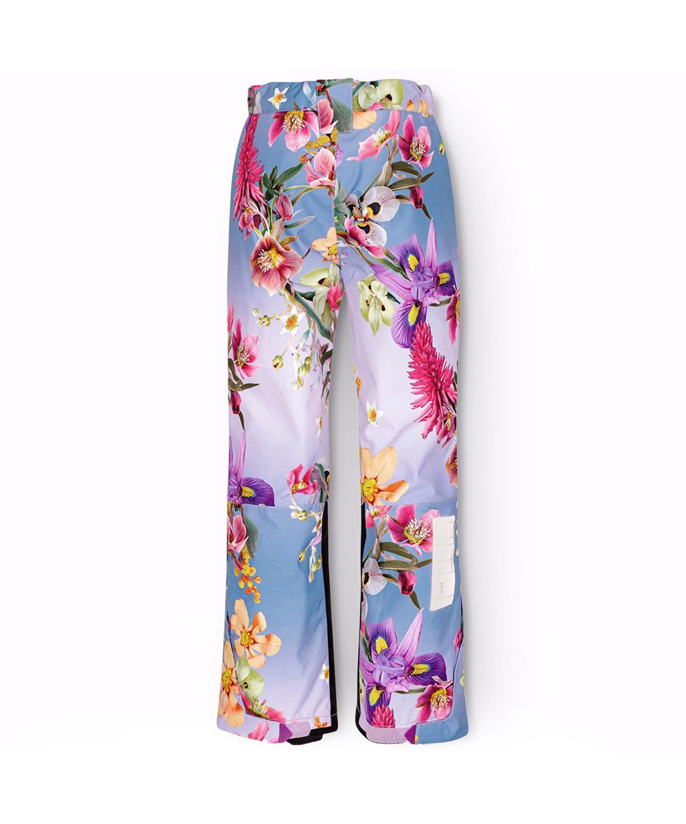 Jump Pro - Gradient Bloom - Wind- and waterproof trousers for children in recycled polyester with a floral print.