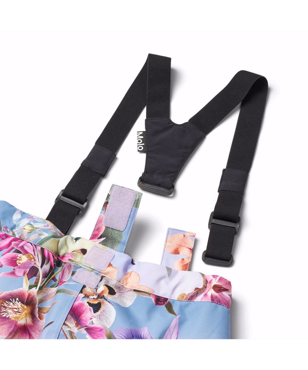 Jump Pro - Gradient Bloom - Wind- and waterproof trousers for children in recycled polyester with a floral print.