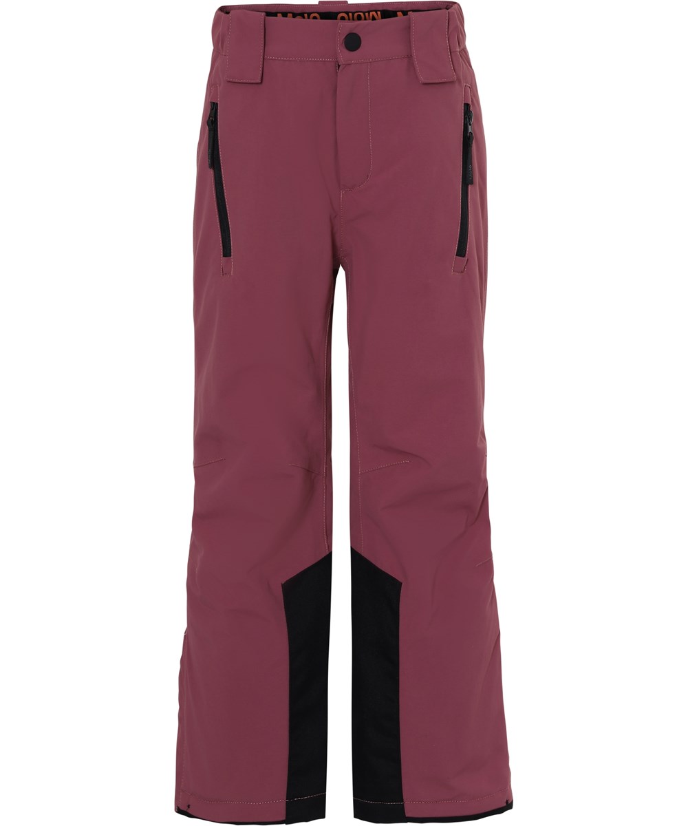 Jump Pro Recycle - Maroon - Recycled waterproof ski trousers in bordeaux  