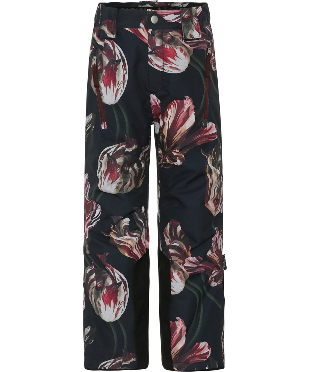 Jump Pro - Tulips - Recycled waterproof ski trousers in tulip print