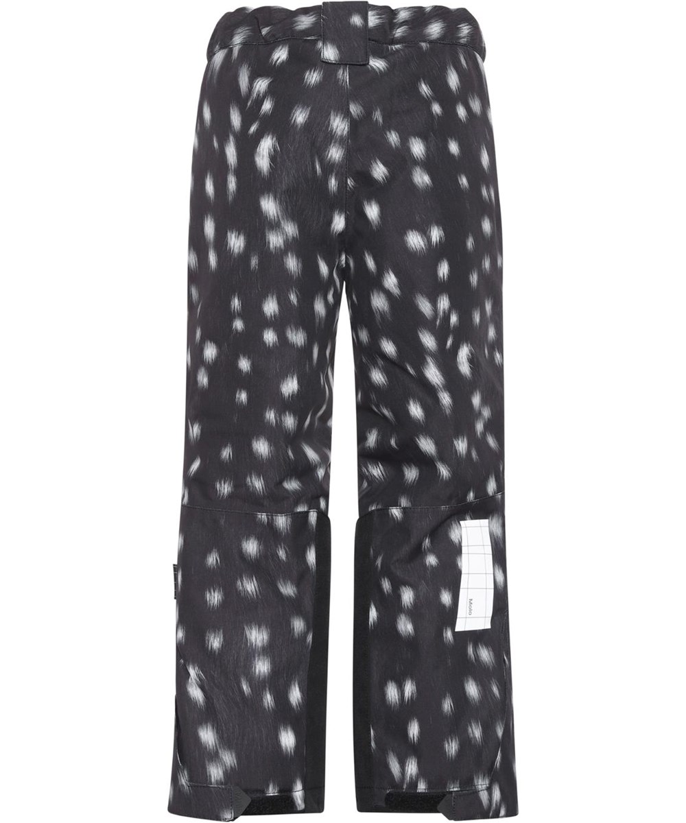 Jump Pro - Black Fawn - Black recycled ski trousers with white spots 