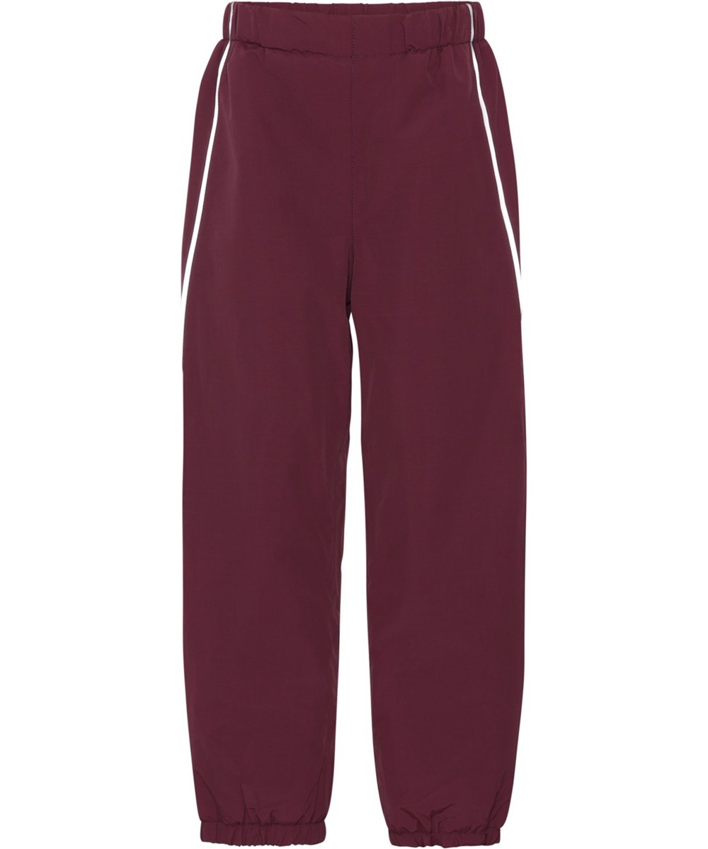 Paxton - Tulip Red - Recycled dark red rain trousers