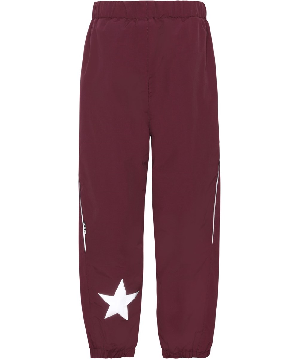 Paxton - Tulip Red - Recycled dark red rain trousers