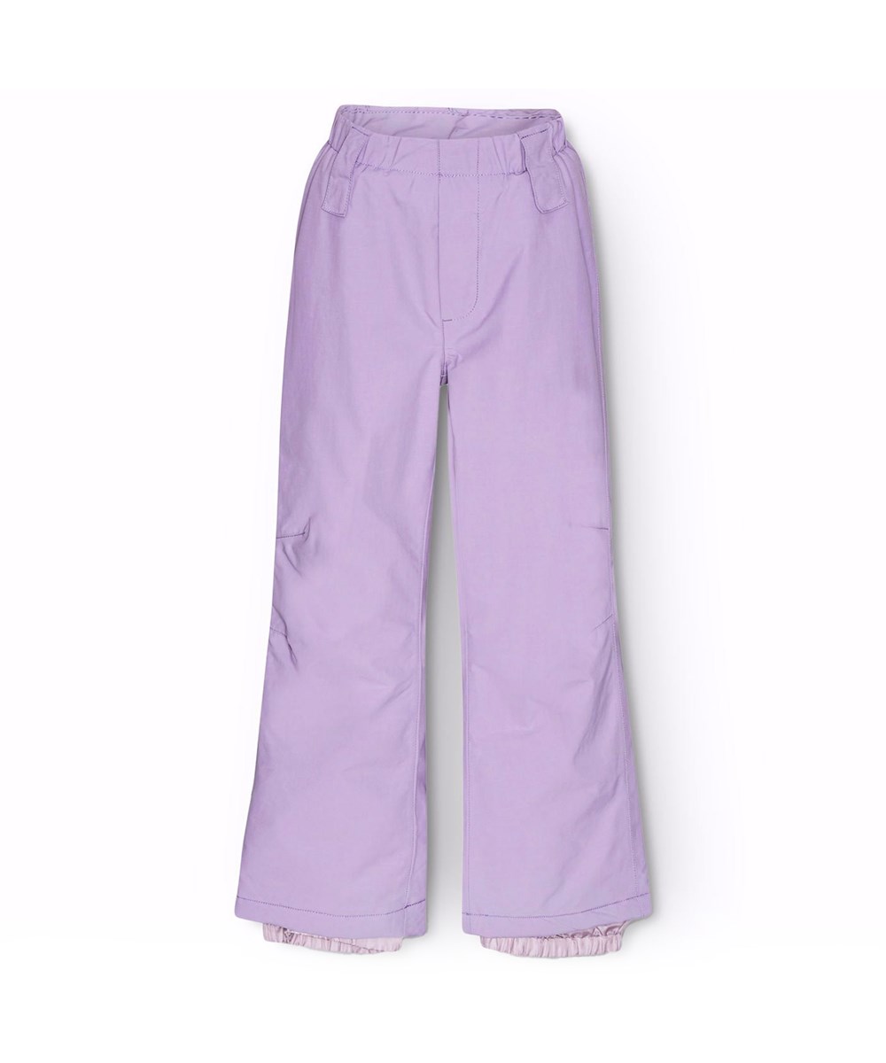 Paxton - Viola - Wind- and waterproof snow pants for children in purple made from nylon.