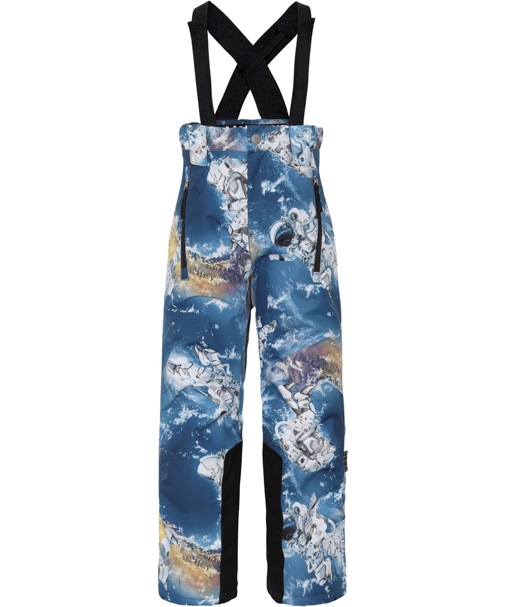 Play Pro - Astronauts - Recycled blue ski trousers with astronaut print