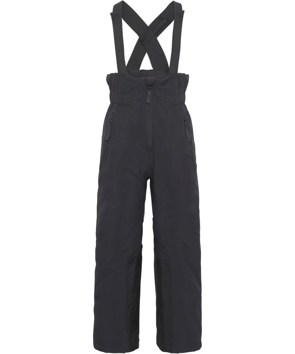 Play Pro - Black - Recycled black ski trousers with braces
