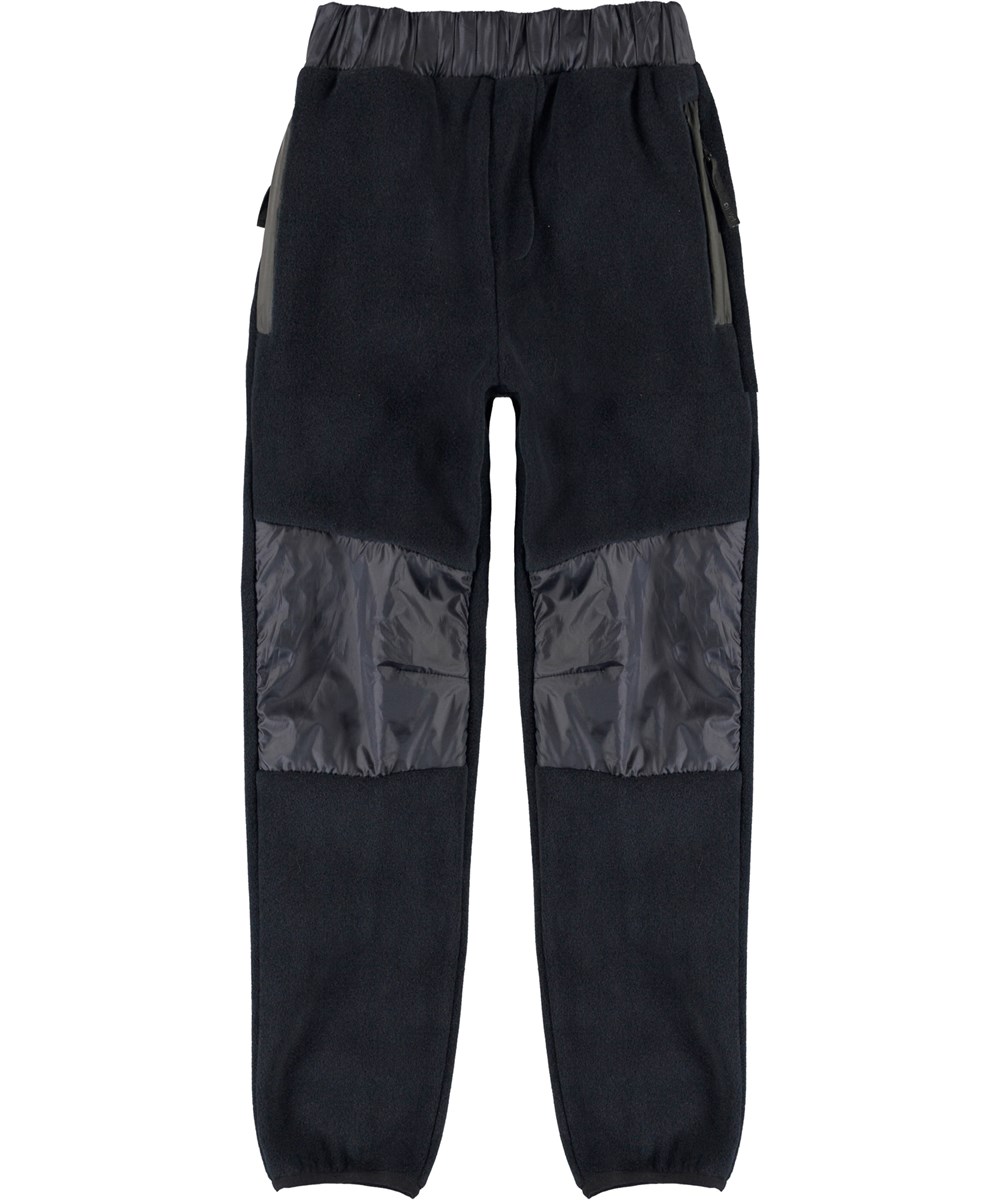 Ubaldo - Dark Navy - Fleece trousers in dark blue