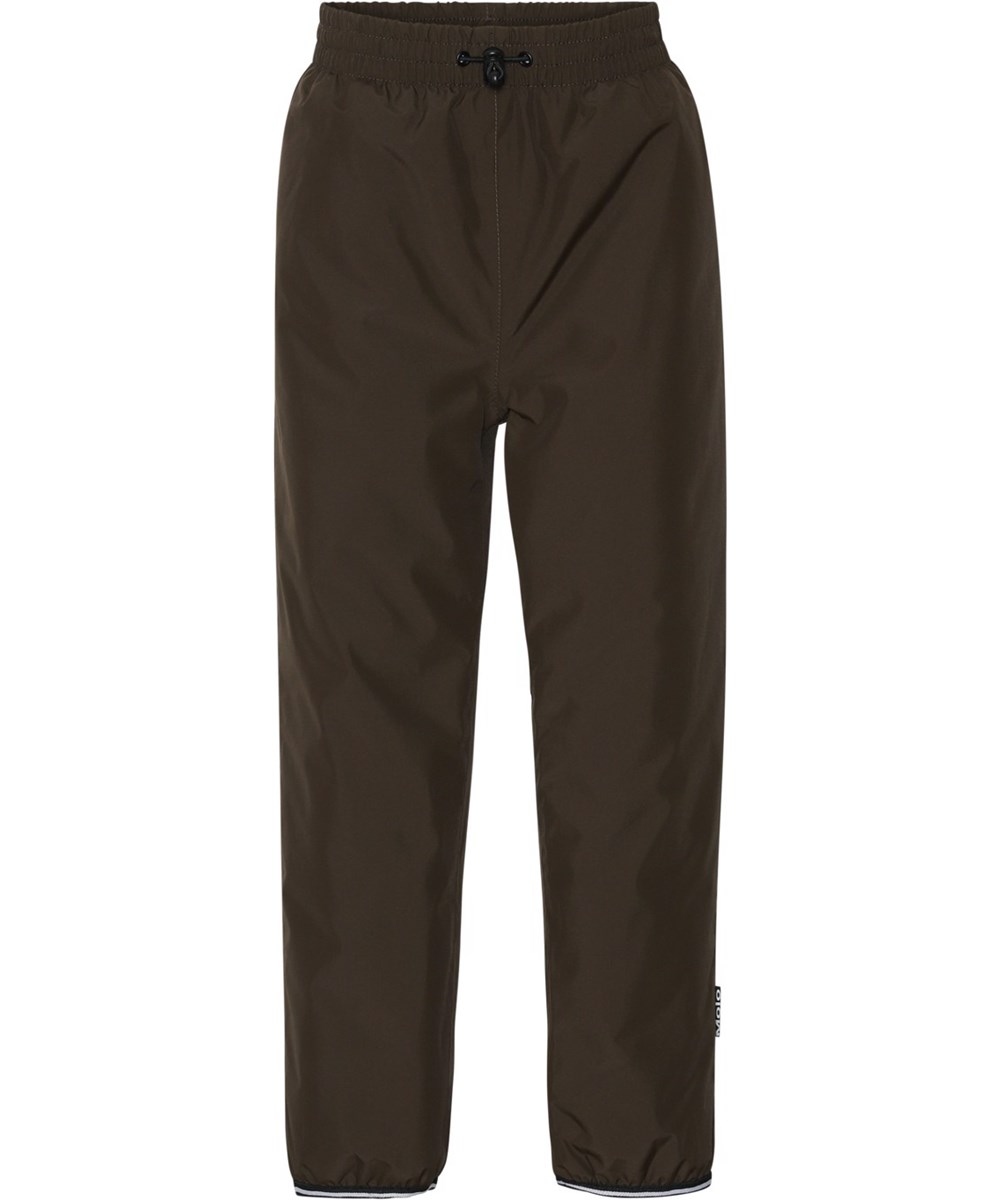 Wild - Deep Oak - Recycled lined brown pull on trousers with reflectors 