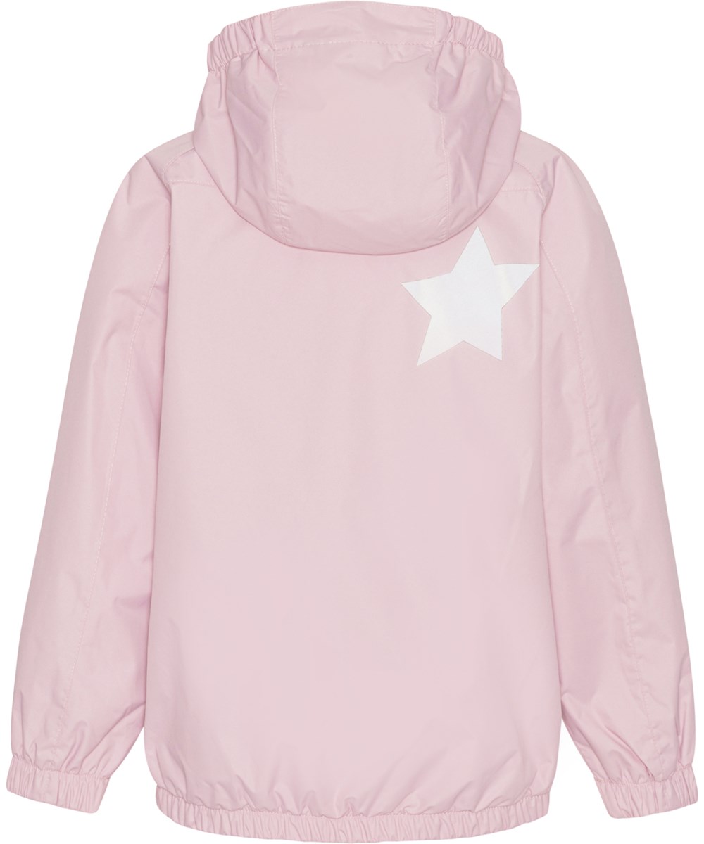 Waiton - Blue Pink - Pink rain jacket with star reflector