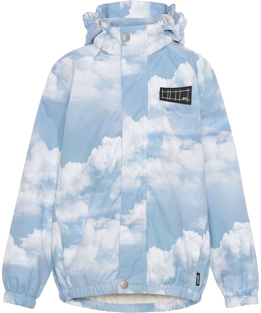 Waiton - Cloudy Day - Lightweight and breathable rain jacket in light blue sky print