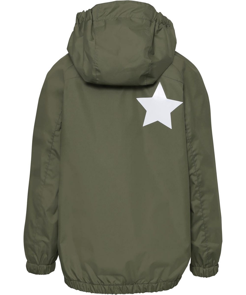 Waiton - Vegetation - Green rain jacket with star reflector