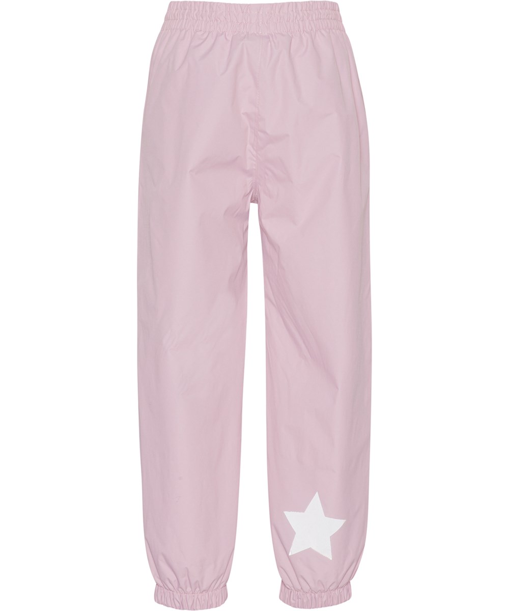 Waits - Blue Pink - Lightweight pink rain trousers with star reflector