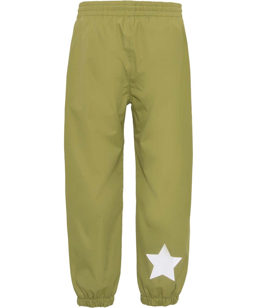 Waits - Cedar - Lightweight and breathable rain trousers in moss green