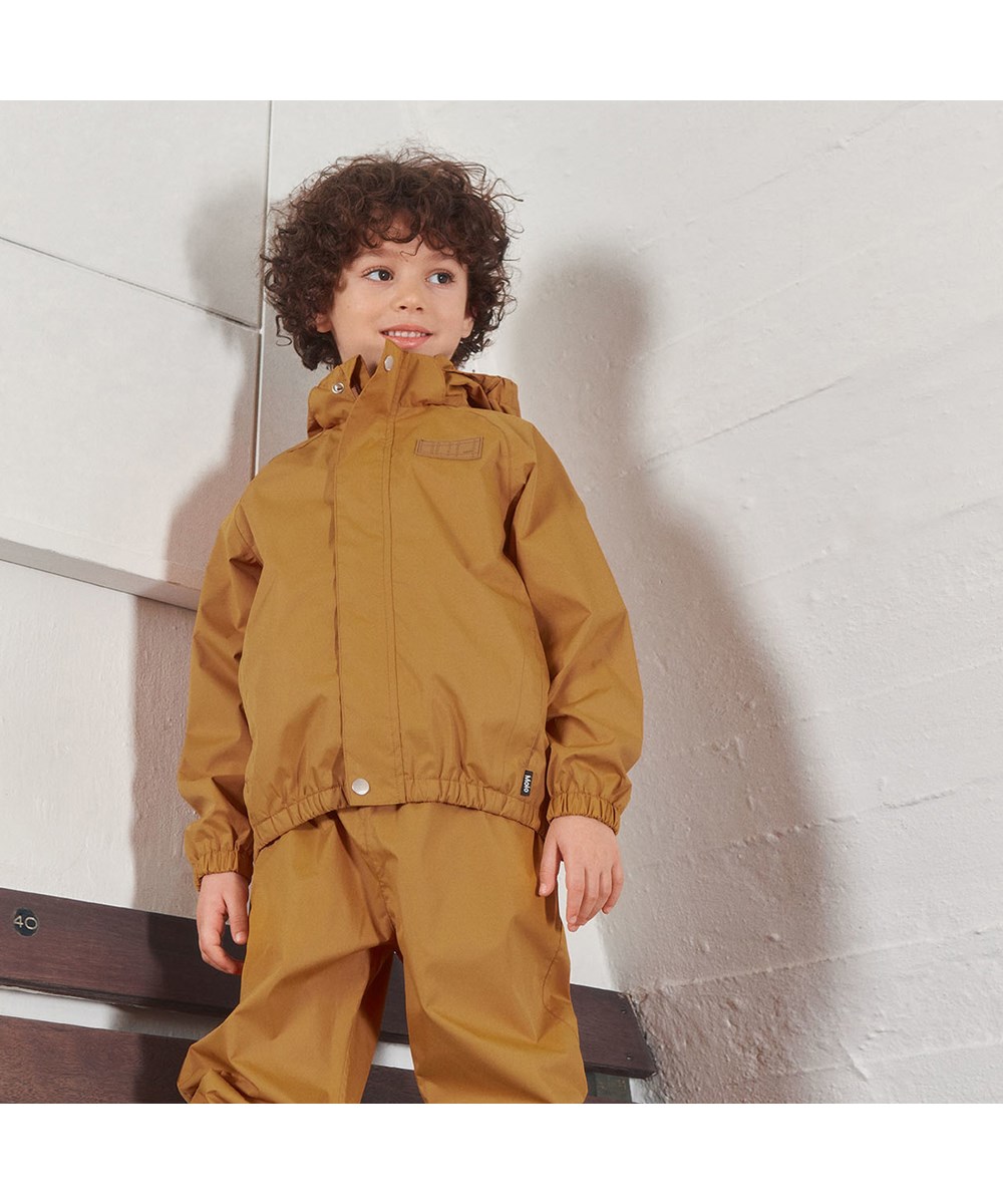 Whalley - Almond - Lightweight and breathable rainwear set in golden yellow