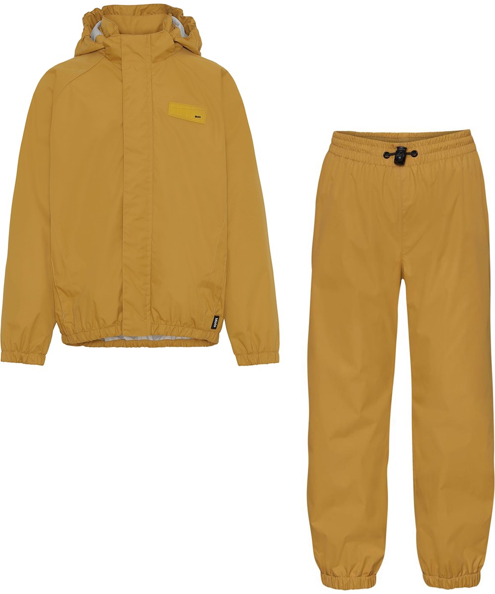 Whalley - Honey - Golden rainwear set with star reflectors