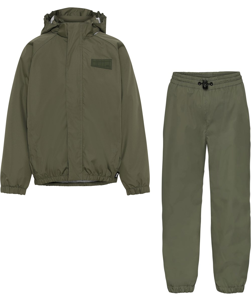 Whalley - Vegetation - Green rainwear set with star reflectors