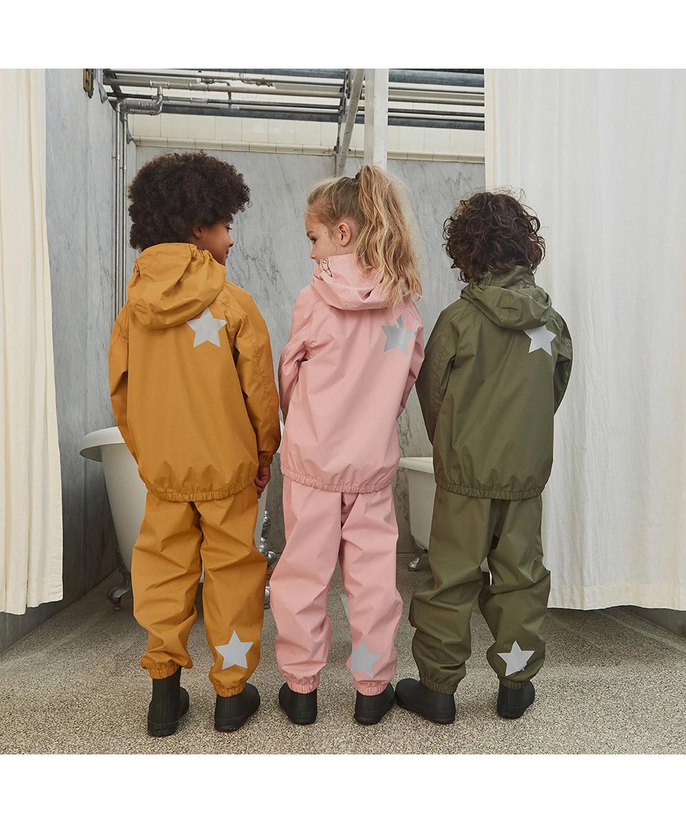 Whalley - Vegetation - Green rainwear set with star reflectors