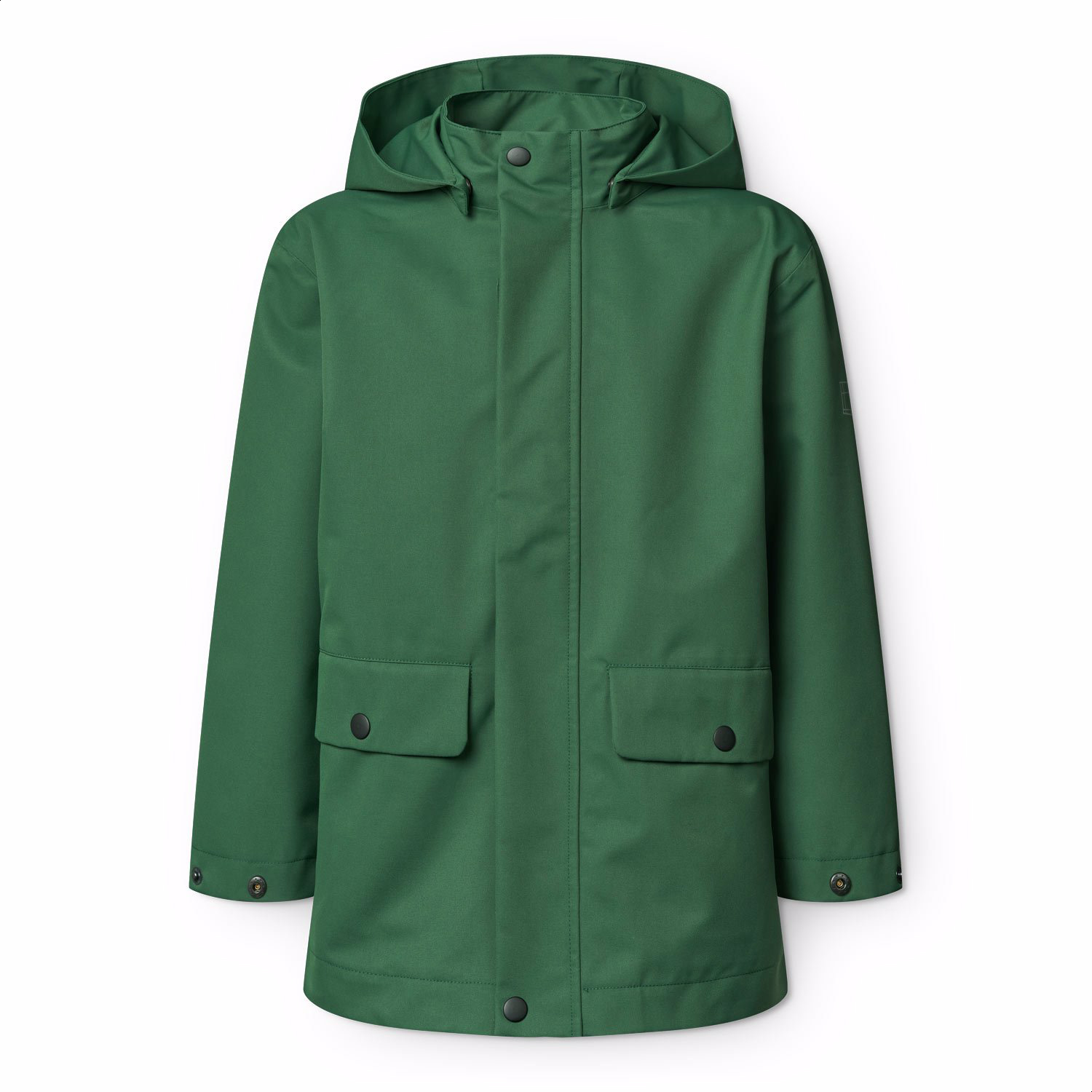 Zan - Khaki Green Block - Recycled rubber rain jacket in