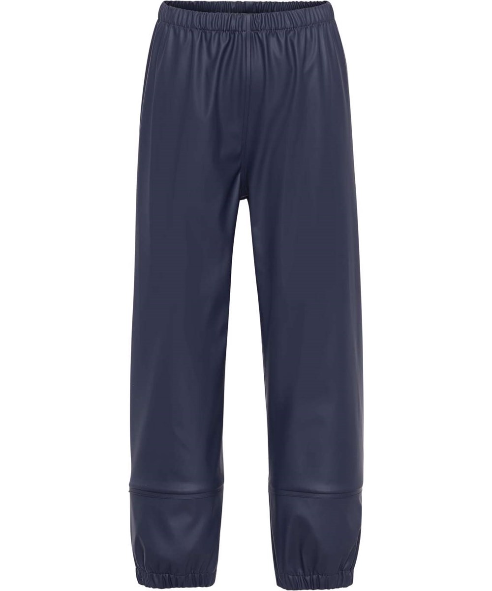 Zab - Classic Navy - Recycled rubber rain trousers in dark blue