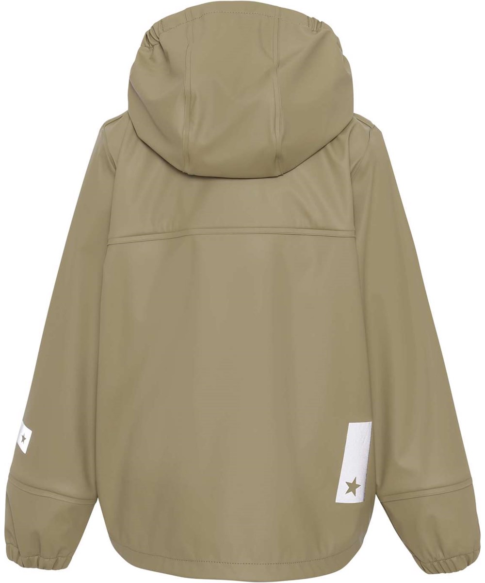 Zan - Khaki Green - Recycled rubber rain jacket in khaki