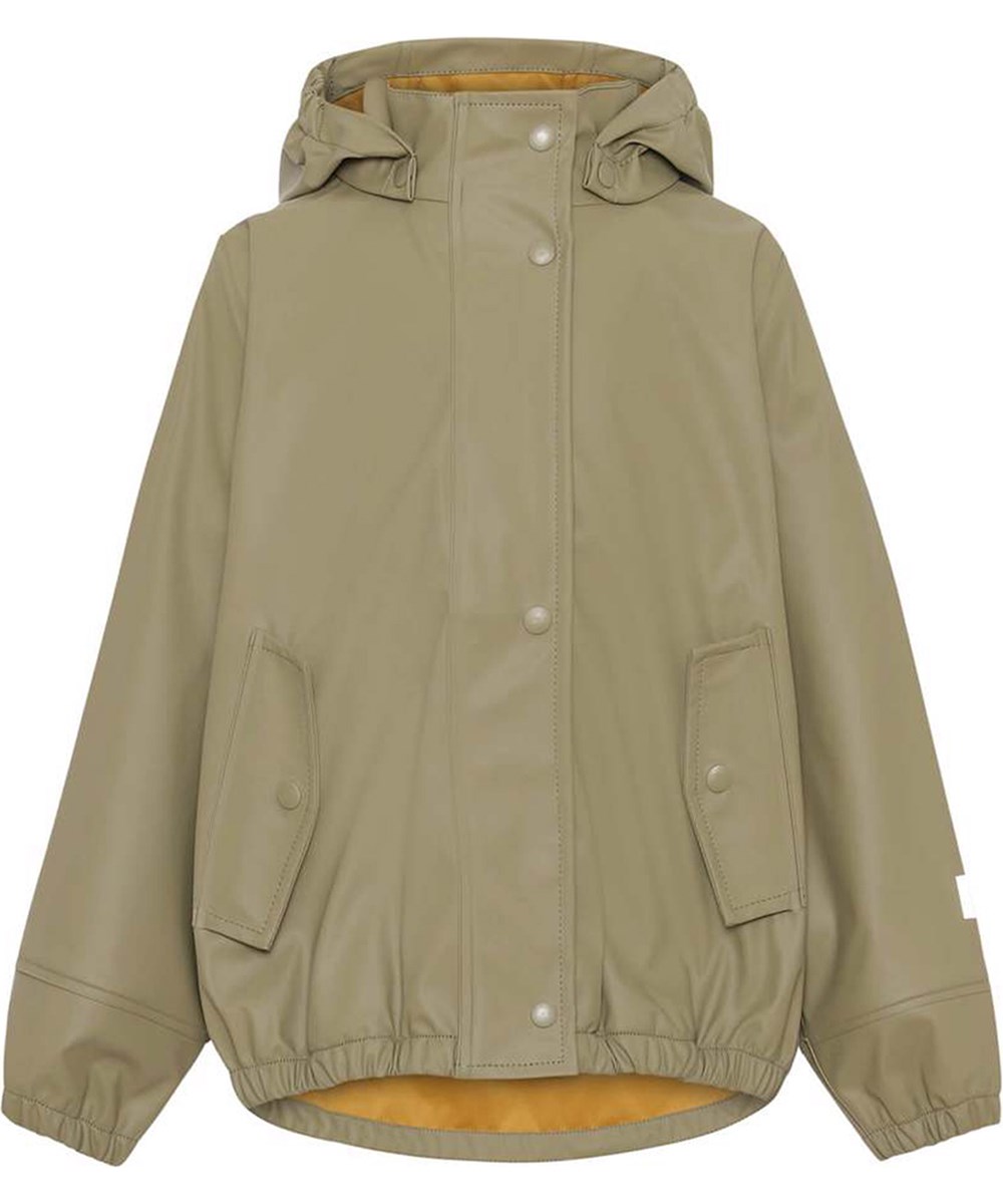 Zet - Khaki Green - Recycled rubber rainwear set in khaki