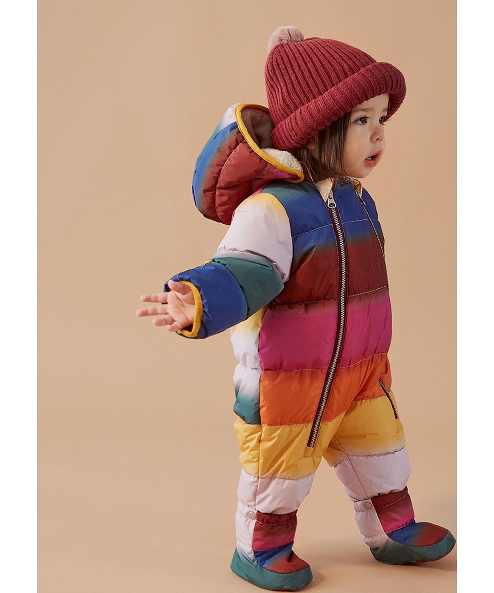 Hebe - Glowy Rainbow - Baby snowsuit in rainbow colours