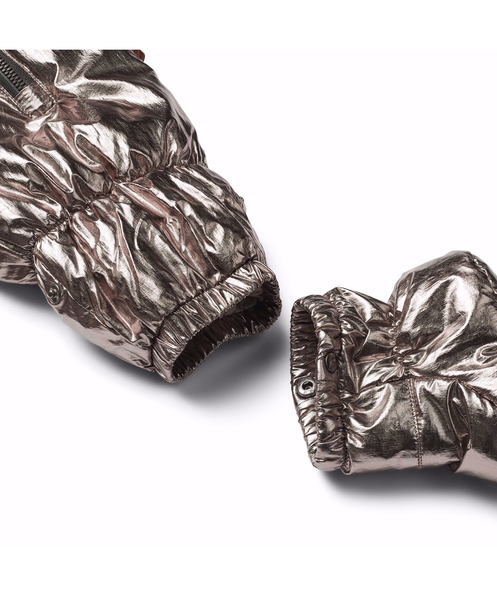 Hebe - Warm Silver - Warm silver baby snowsuit, perfect for strolling in the pram on chilly days.