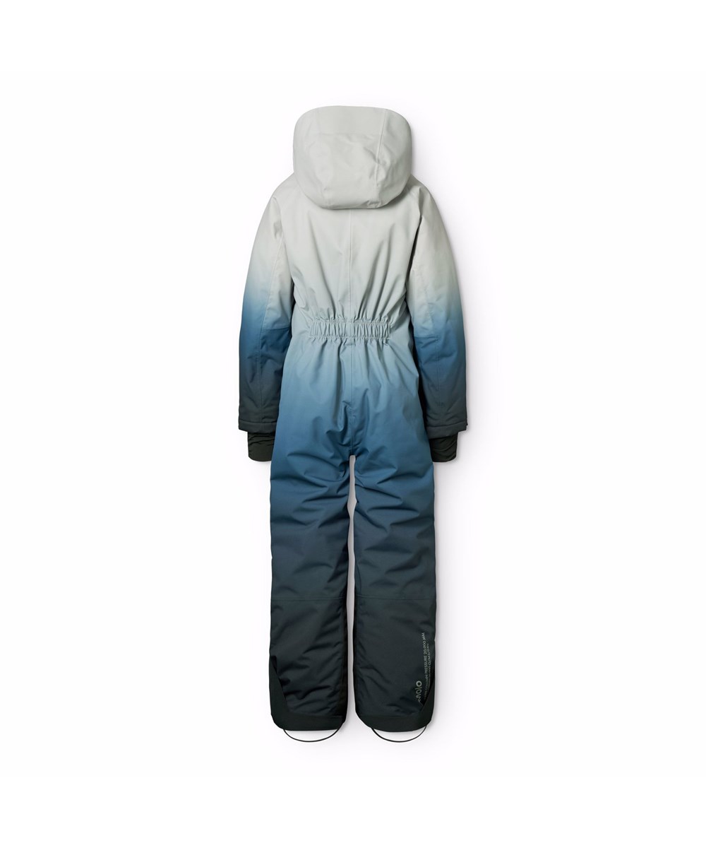 Hux - Blue Ice - Wind and waterproof snowsuit in blue gradient colours for a cold winter or ski holiday in recycled polyester and padded with 3M™ Thinsulate™.