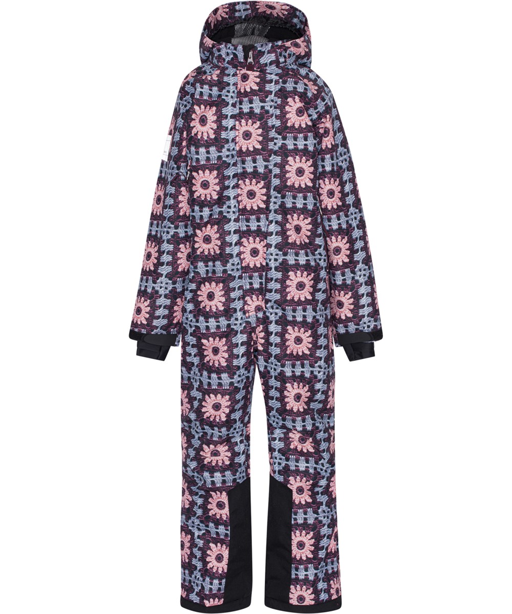 Hux - Crochet - Recycled ski snowsuit with crochet print