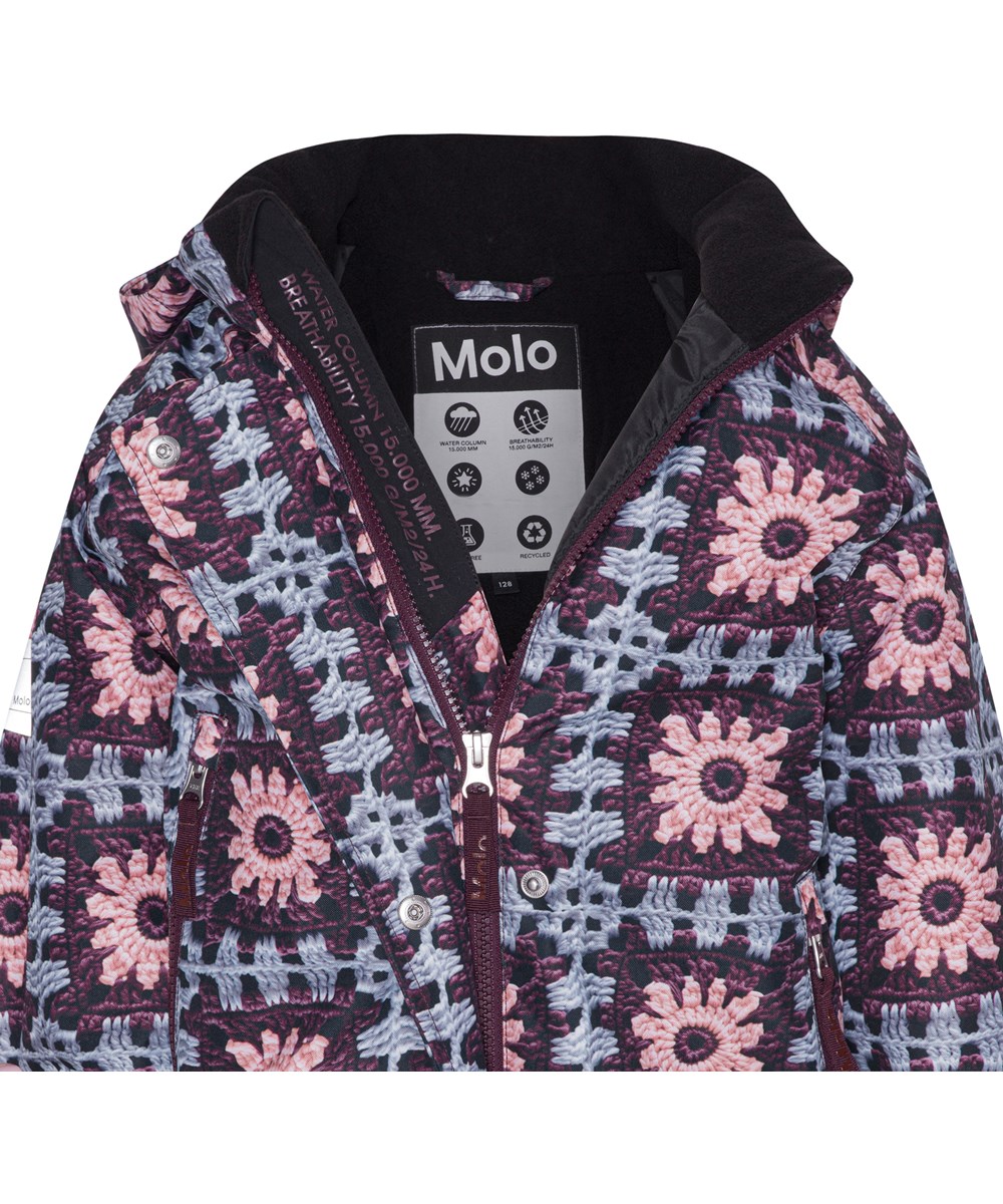 Hux - Crochet - Recycled ski snowsuit with crochet print