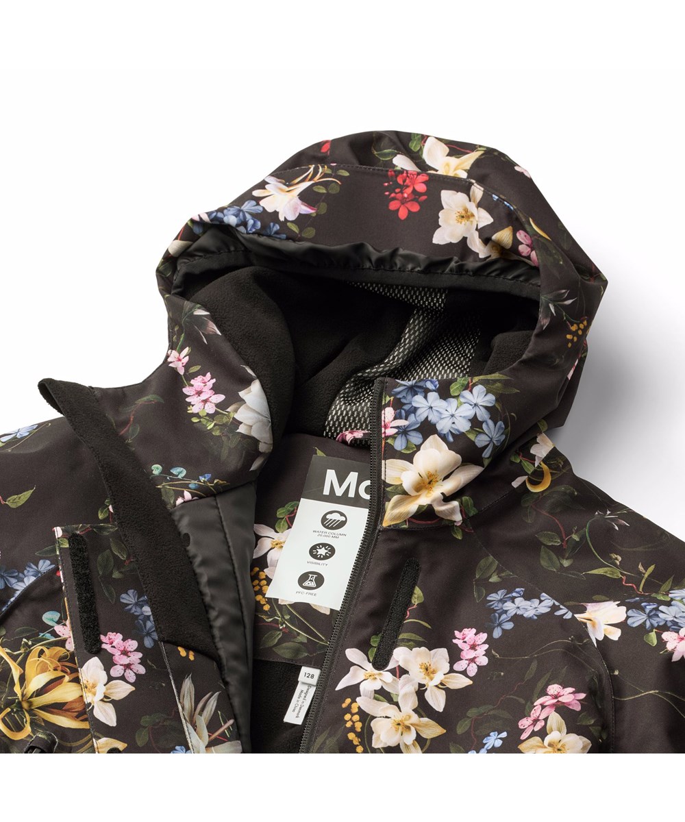 Hux - Paisley Flowers - Wind and waterproof snowsuit in a colourful floral print for a cold winter or ski holiday in recycled polyester and padded with 3M™ Thinsulate™.